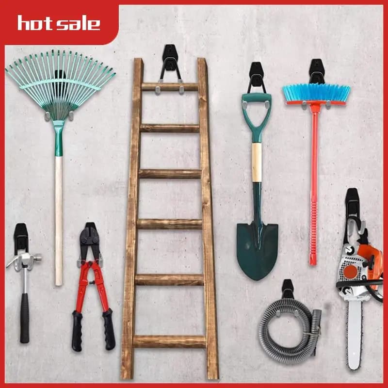 Gancio portaoggetti da parete in metallo Gancio per bicicletta Gancio portaoggetti antiscivolo da appendere alla parete adatto per scale e attrezzi da giardinaggio