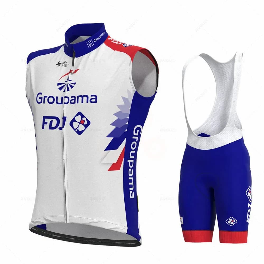 2025 GROUPAMA FDJ Team Summer Cycling Kit Pantaloncini da bici Tuta Ropa Ciclismo Maglia estiva da uomo Set Bicicletta Maillot Pantaloni Abbigliamento