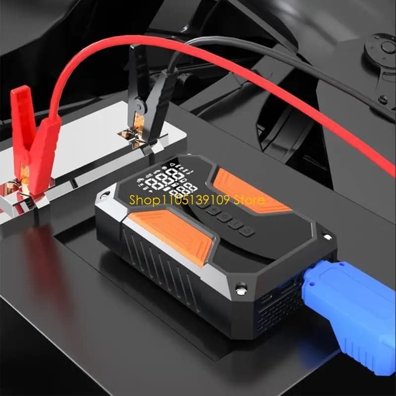 Gonfiatore rapido per pneumatici ricaricabile per veicoli Avviatore di emergenza con compressore d'aria 8000mAh Perfetto per viaggi su strada, regalo di Capodanno