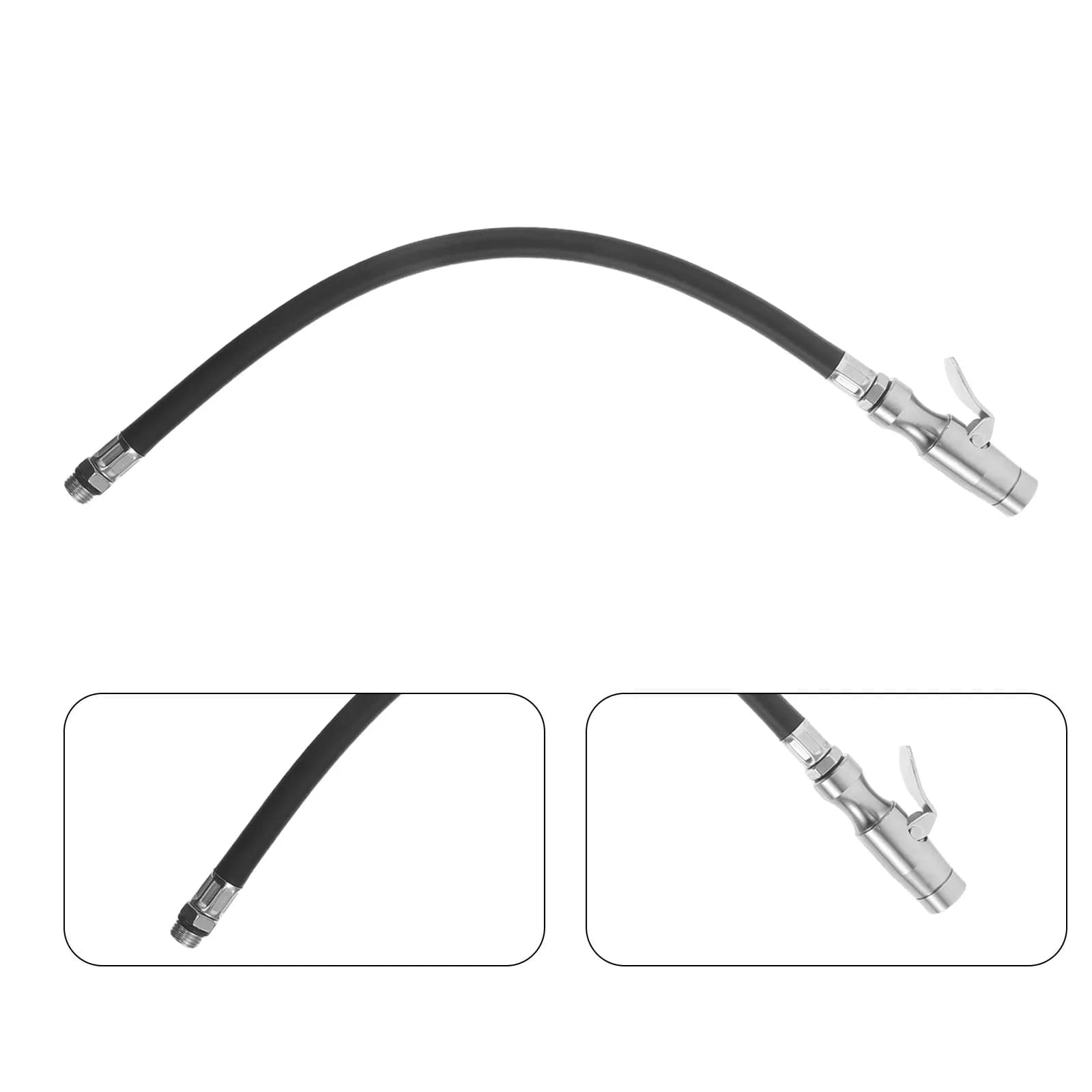 Tubo Prolunga Gonfiatore Pneumatici con Filettatura da 12,5 mm, Tubo Aria per Pneumatici Auto ad Alta Pressione con Manometro, Lunghezza 17,1 Pollici, Raccordo Rapido Autobloccante