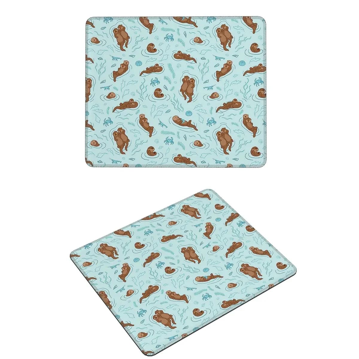 Otter Fun Light Tappetino per mouse Tastiera per computer Tappetino per mouse Tappetino per scrivania per PC da gioco Tappetini per tavolo da ufficio