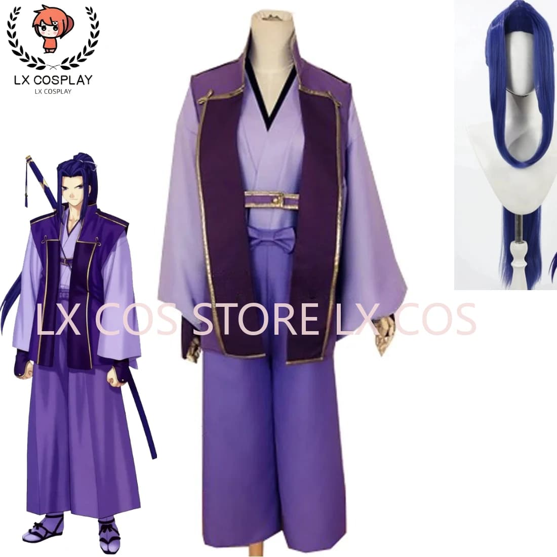 Costume da Cosplay di Halloween e Natale di Assassin Sasaki Kojiro da FGO FateZero FateStay Night, Uniforme per Feste