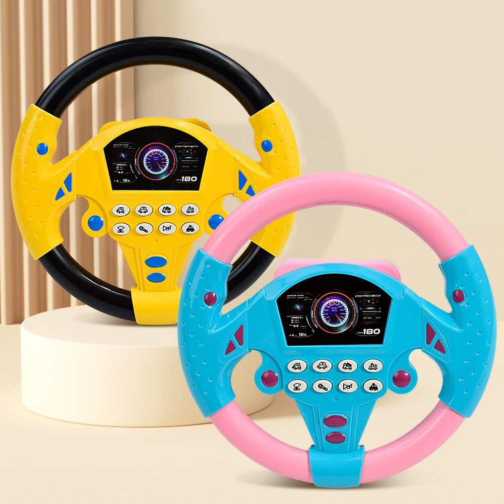 Volante elettrico giocattolo con suono leggero per bambini piccoli Volante di guida simulato portatile educativo Giocattoli vocaliGiocattoli