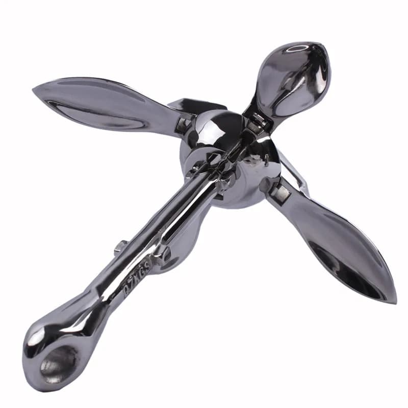 1Pcs Foldable 0.7KG 316‑Stainless‑Steel Grapnel Anchor FIT FOR Marine Yacht Boat Docking Replacement Part