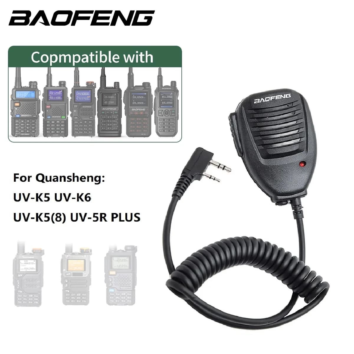 Baofeng Walkie Talkie Microfono Altoparlante MIC Palmare Per Baofeng UV-5R BF-888S UV-21 PRO Quansheng UV K6 K5(8) Accessori
