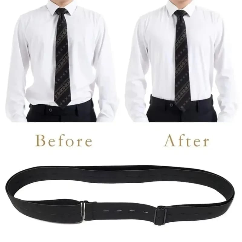 Adjustable Chain Belts Anti-slip and Anti-wrinkles for Men and Women, Elastic Straps with Safety Clasp