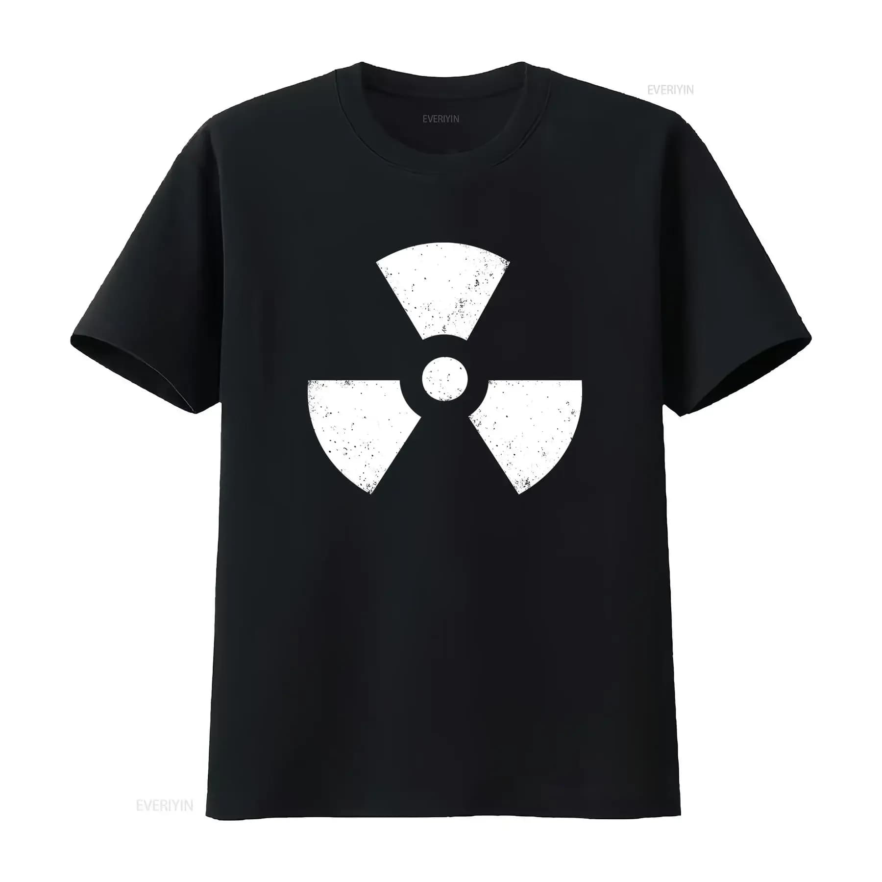 Vintage Radioactive Symbol T Shirt Big Radiation Bang Strahlung Logo Theory Design vintage Washed Versatile graphic Soft