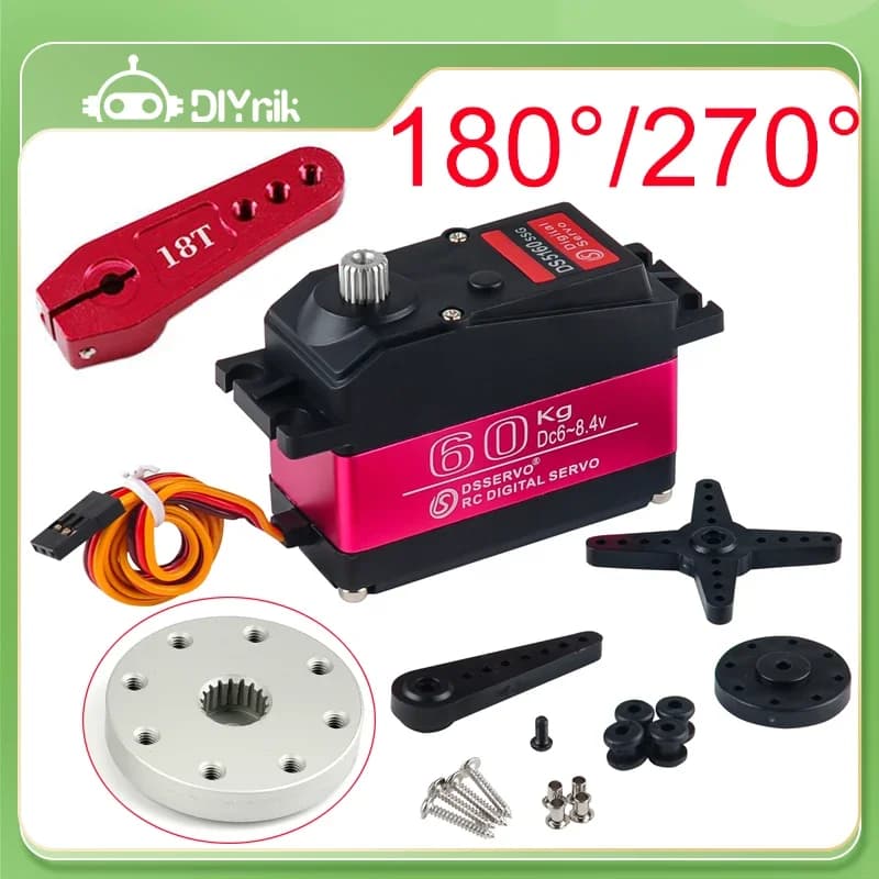 DS5160 60kg RC Servomotore Coppia elevata Digitale Impermeabile 180 270 Gradi Metal Gear 18T Braccio Corno per Redcat Baja 1/5 Auto Robot