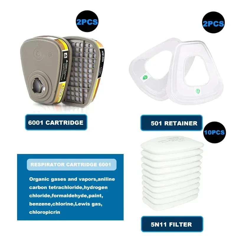 6001 6006 Cartuccia per respiratore 5N11 Set di filtri in cotone Sostituisci per maschera antigas da 3 m 6200/6800/7502 Accessori per maschera Pittura