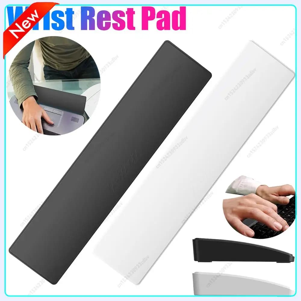 Poggiapolsi per tastiera Memory Foam a 81 tasti Cuscinetto ergonomico antiscivolo in pelle PU 8 ° Supporto manuale inclinabile per tastiera TKL a 81 tasti