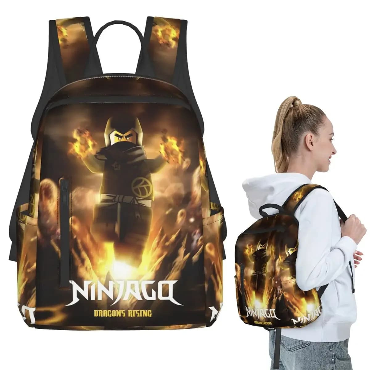 Ninjagos Ninja Warrior Backpack Student Boys Girls BookBag Kids School Bag Computer Shoulder Bags for Men Women