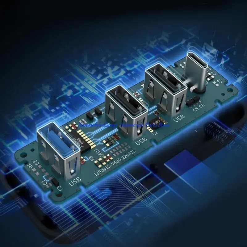 Adattatore multiporta H7BD per vano portaoggetti per veicoli elettrici che fornisce connettività 4 in 1 Porte USB e tipo C