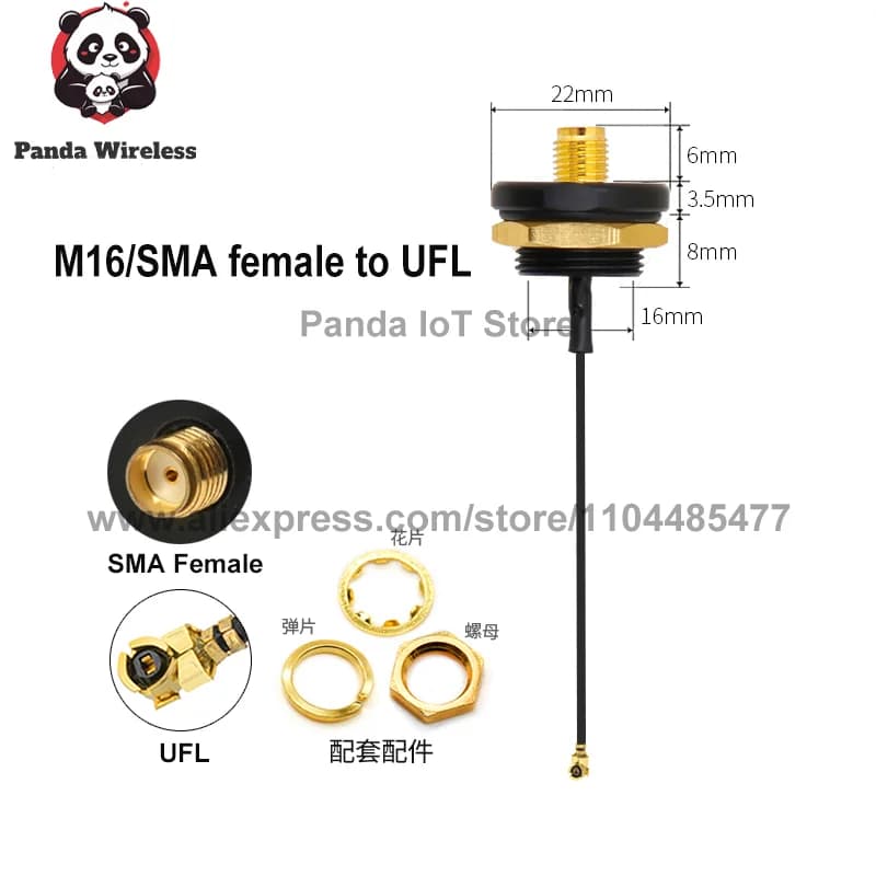 M16 SMA Femmina A UFL SMA Maschio MMCX Cavo di Prolunga RG178/RG1.13 Connettore RF Impermeabile Ponticello Antenna WiFi Pigtail
