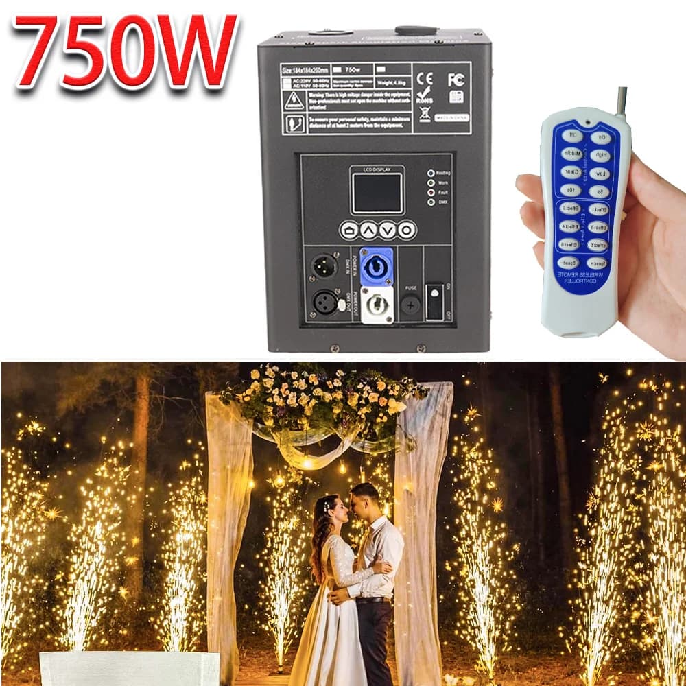 Refresh 750 W Cold Spark Machine For Indoor / Exterior Flower Spraying Machine For Special Effects DMX Stage Fireworks Machine