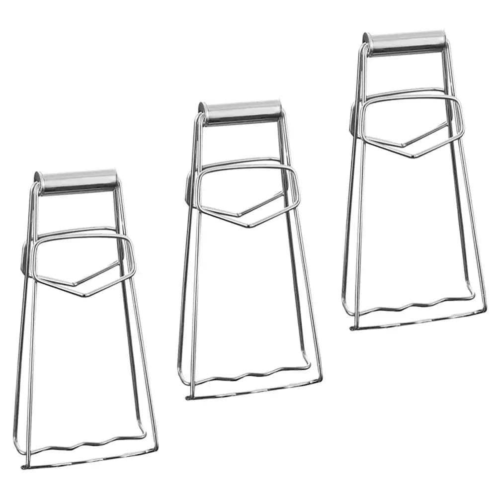Set di 3 Pinze in Acciaio Inox per Piatti Caldi, Sollevatori per Ciotole e Pentole per Microonde, Friggitrice ad Aria e Pentole Bollenti