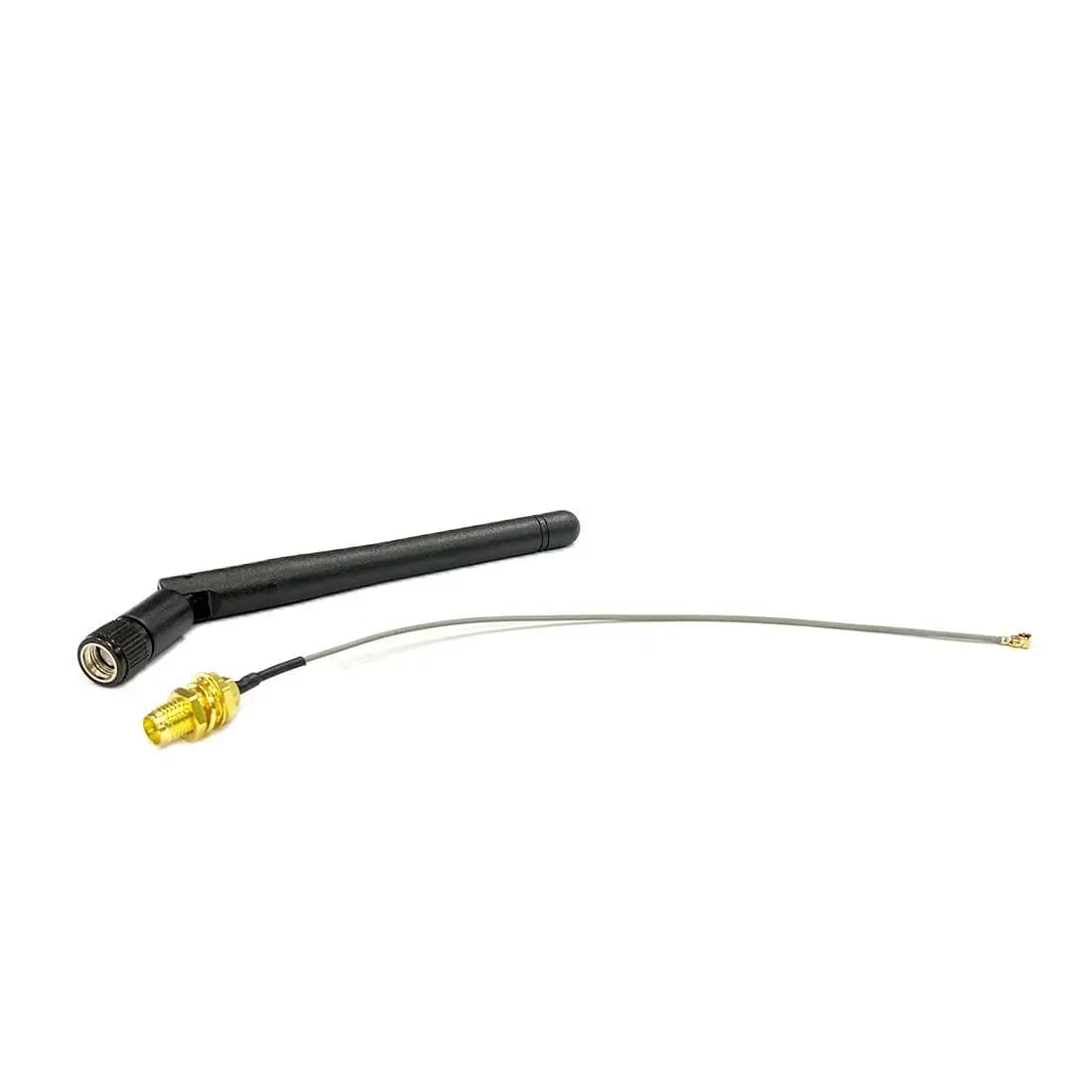 Kit Antenna WiFi Omnidirezionale 2.4GHz 3dBi RP SMA Maschio 11cm + Cavo Pigtail U.FL a RP SMA Femmina 15cm per Modem Wireless Nuovo