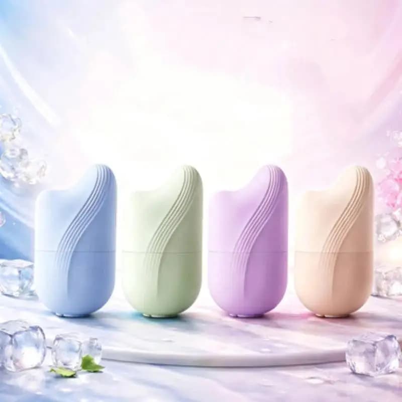 Portable Ice Roller for Face Eye Puffiness Relief Silicone Ice Mold Reusable Skincare Massage Tool for Women
