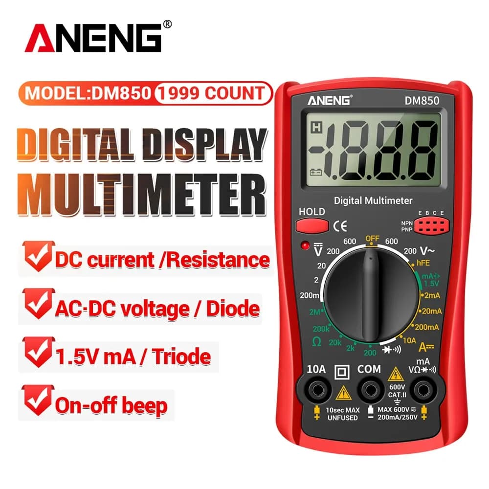 ANENG DM850 Professional Automatic Digital Multimeter 1999 AC/DC Auto Accounts Votage Tester Ohm Current Amperometer Detection Tool