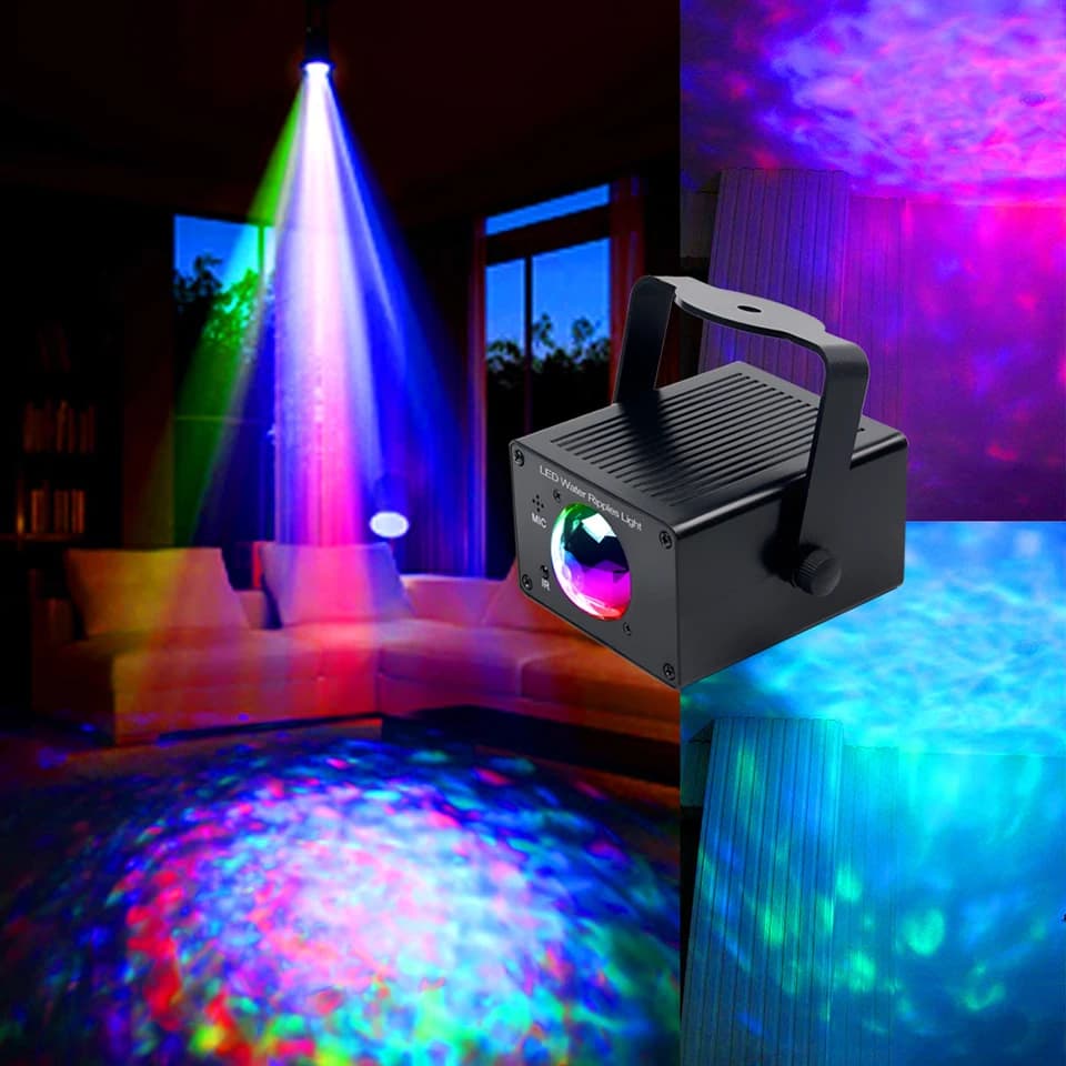 RGB LED Onda d'acqua Effetto ondulazione Illuminazione scenica 9W 16 colori Festa di Natale Dj Show Modello Proiettore laser Luce dell'onda dell'oceano