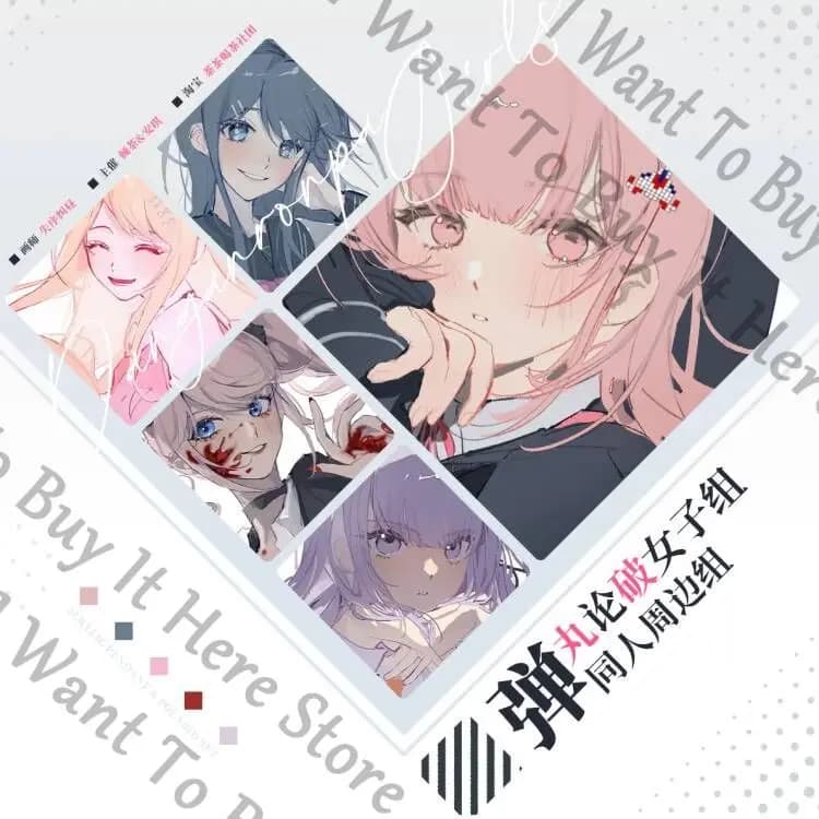 Anime Danganronpa Enoshima Junko Nanami ChiaKi Kaede Akamatsu Kirigiri Kyoko Cosplay Cartoon Carta fotografica istantanea Regalo della mascotte