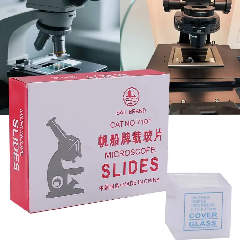 Sample Transparent Slides Biological Microscope for Specimen Blank Microscope Slides Glass Slips Cover Glass Optical Microscope