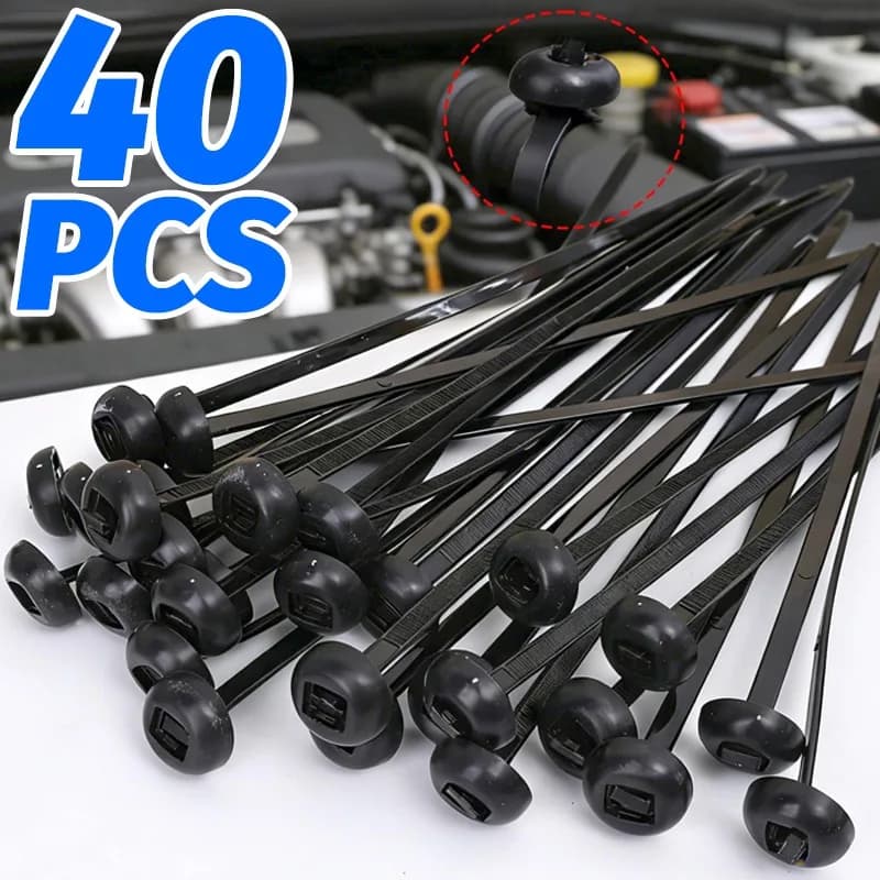 40~10 pz. Clip di fissaggio per cablaggio auto, fermacavo in nylon a pressione, organizer per tubi motore auto con testa rotonda