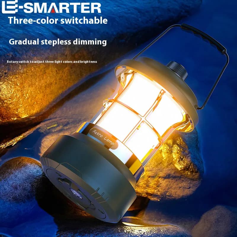 Luci a stringa a LED portatili con attenuazione continua Lanterna da campeggio vintage Escursionismo all'aperto Pesca Lampada da tenda a LED sospesa per la casa di emergenza