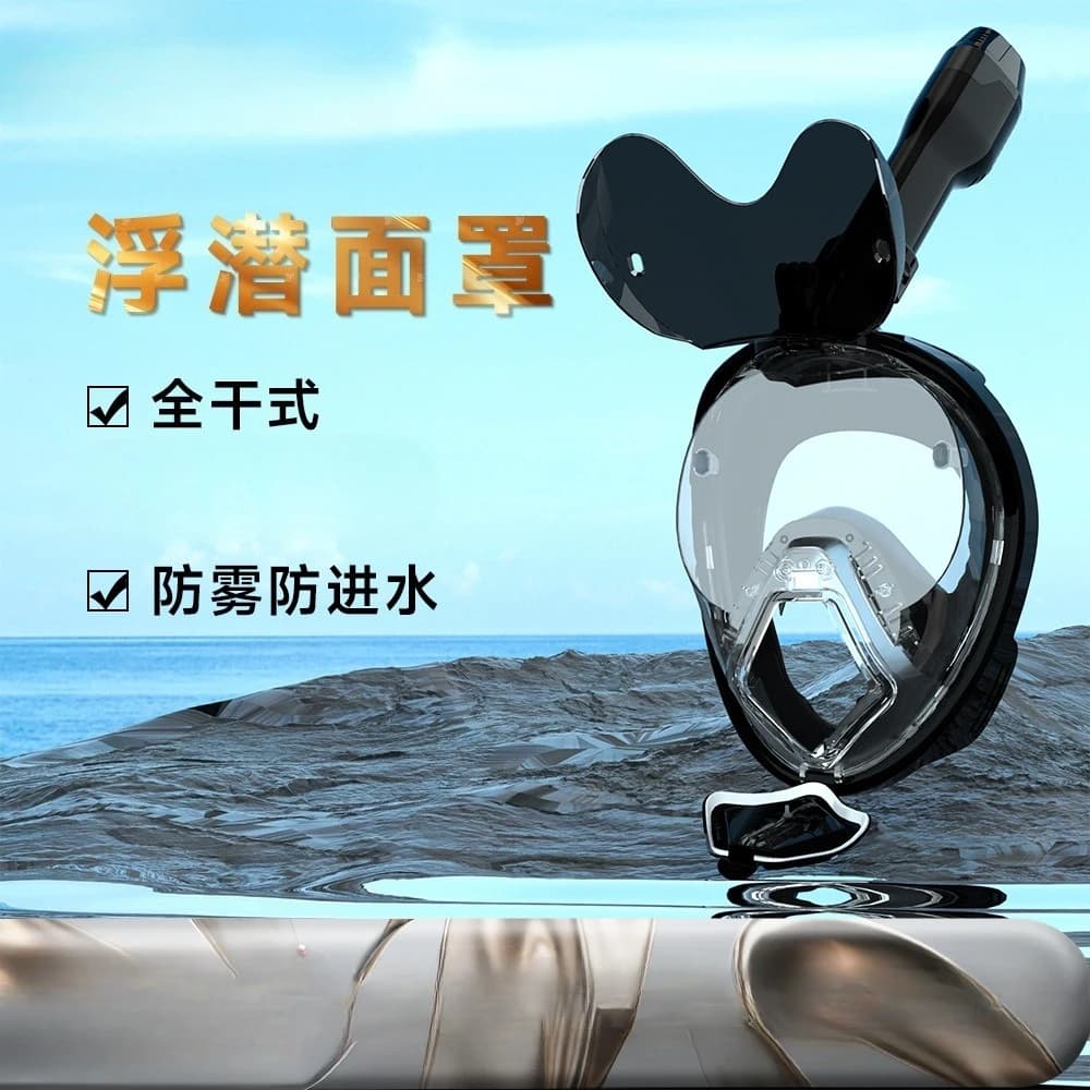 Dry Top Full Face Snorkeling Mask with Large PC Silicone ABS