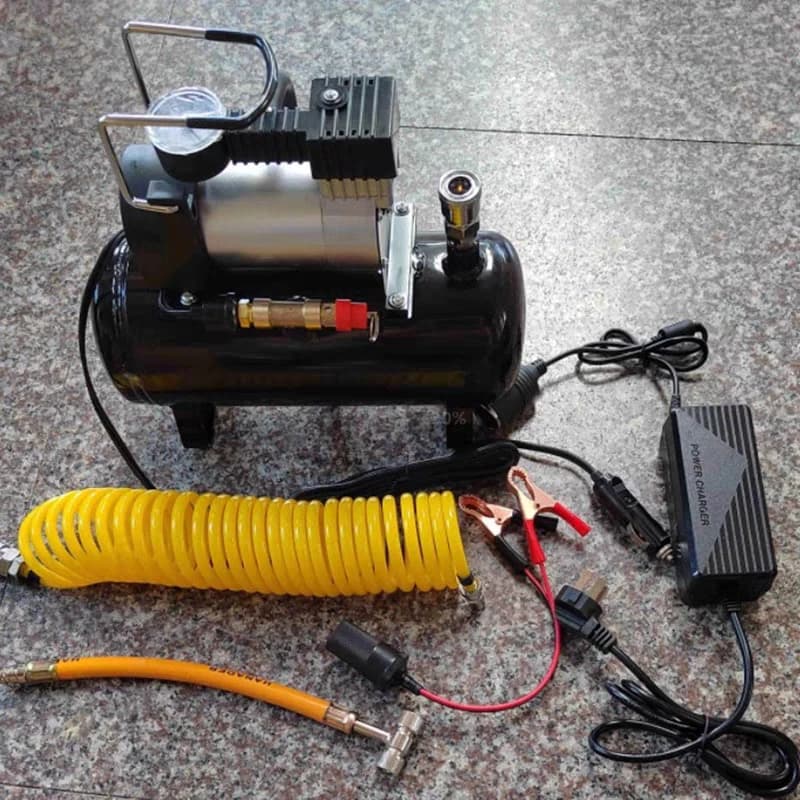 Pompa di gonfiaggio per pneumatici per auto con compressore d'aria 12V 220V Pompa per moto elettrica con compressore d'aria silenzioso portatile senza olio
