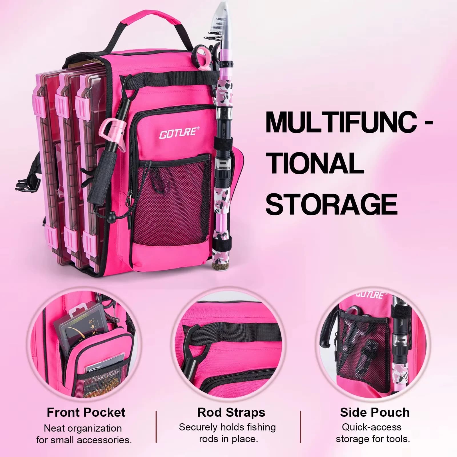 Set Completo di Pesca Goture All-in-One con Canna, Mulinello, Esche, Ami, Borsa e Tutti gli Accessori Inclusi per Acqua Salata e Dolce