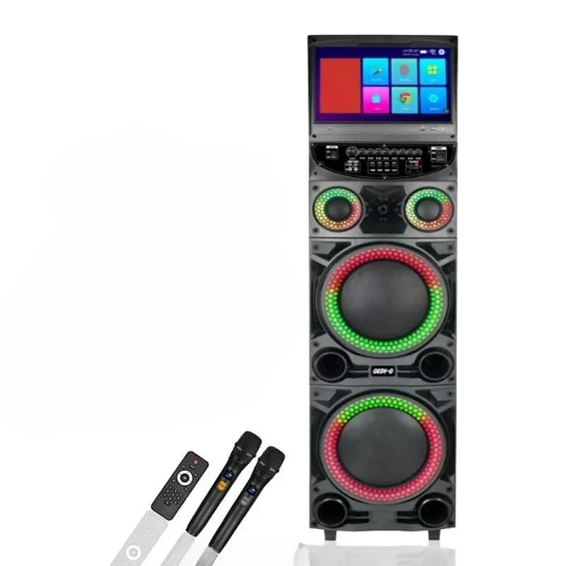 Portable Karaoke Machine, GD-1415， Touch Screen, 15.4 Inches, Karaoke Sound System, Intelligent System, Colorful LED Lights