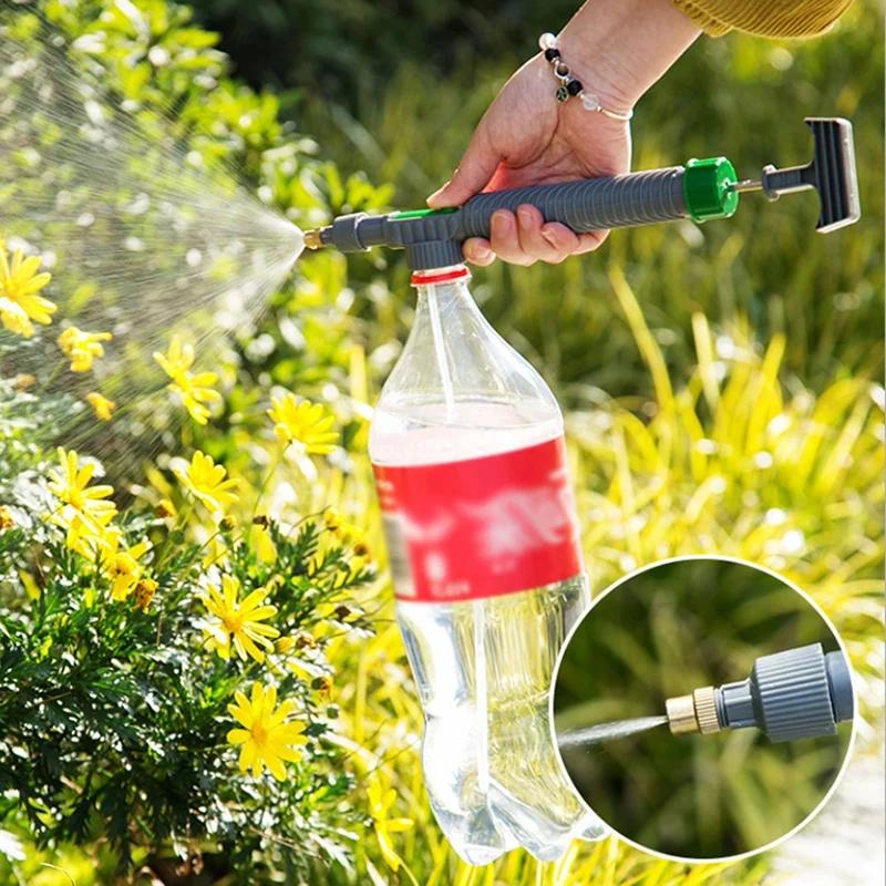 High Pressure Air Pump Manual Sprayer Adjustable Drink Bottle Spray Head Sprinkle Garden Irrigation Tool Sprayer Agricultural Tools