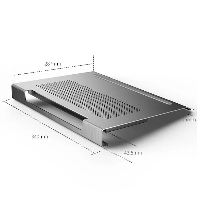 Base di raffreddamento per laptop, supporto per computer, supporto per aumentare l'altezza del desktop, adatto per laptop da gioco in lega di alluminio da 13-17 pollici