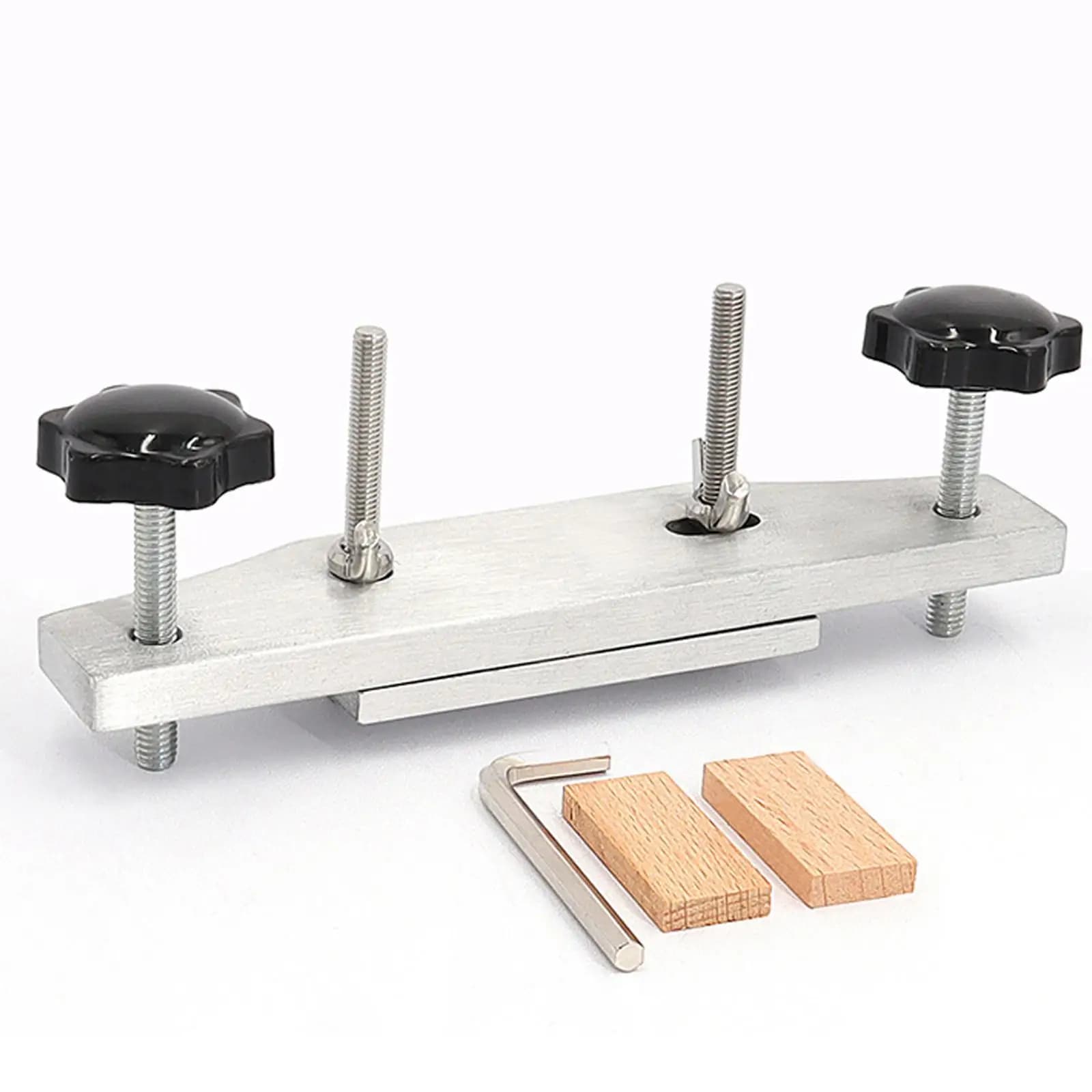 Morsetto di Fissaggio per Chitarra in Lega di Alluminio con Blocchi in Legno per Strumenti di Riparazione Chitarra