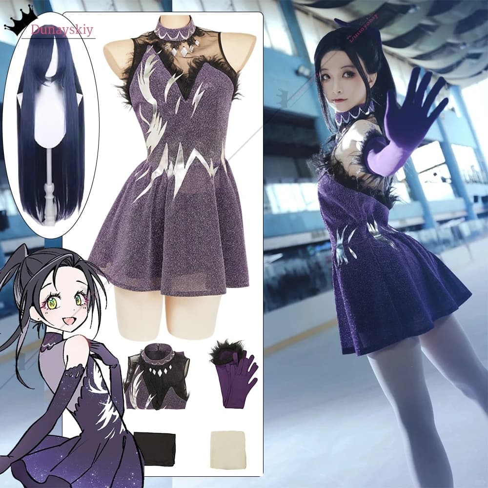 Fantasy Anime Medalist Hikaru KAMISAKI Costume Cosplay Donna Abito Guanti Abiti da gioco di ruolo Costumi di travestimento di carnevale di Halloween
