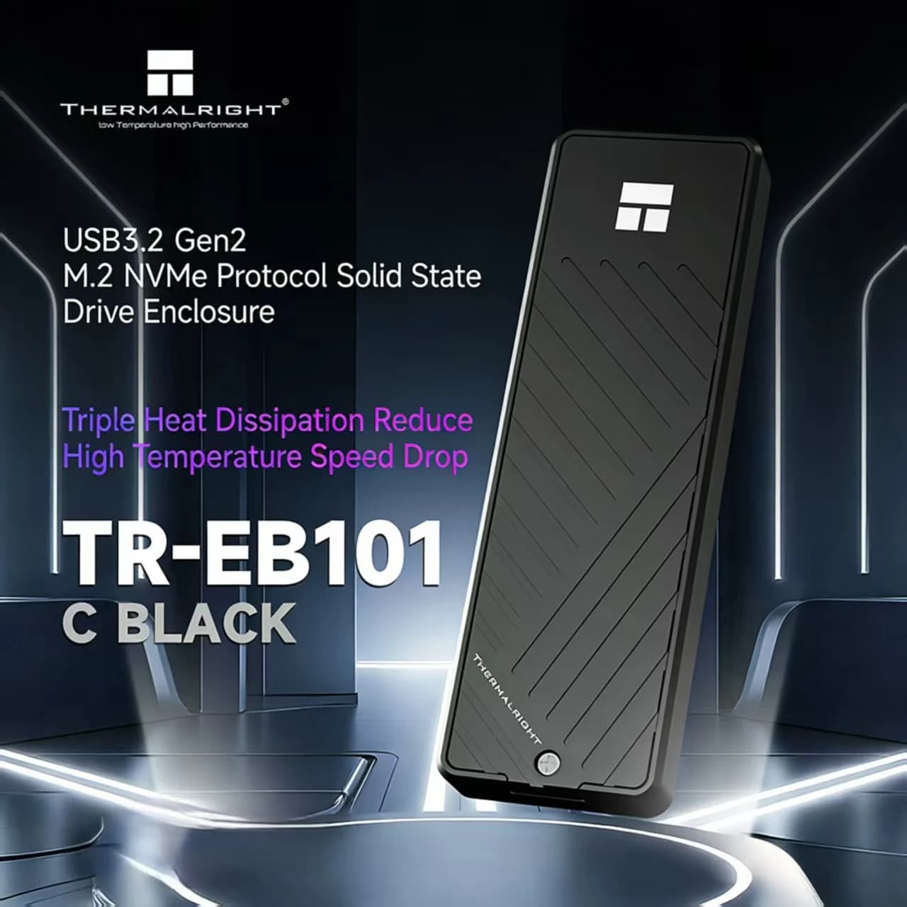 Thermalright Enclosure M.2 NVMe SATA SSD Type-C 3.2 10Gbps Dual Protocol, Case Esterno per Disco Rigido in Alluminio per Laptop e Telefono