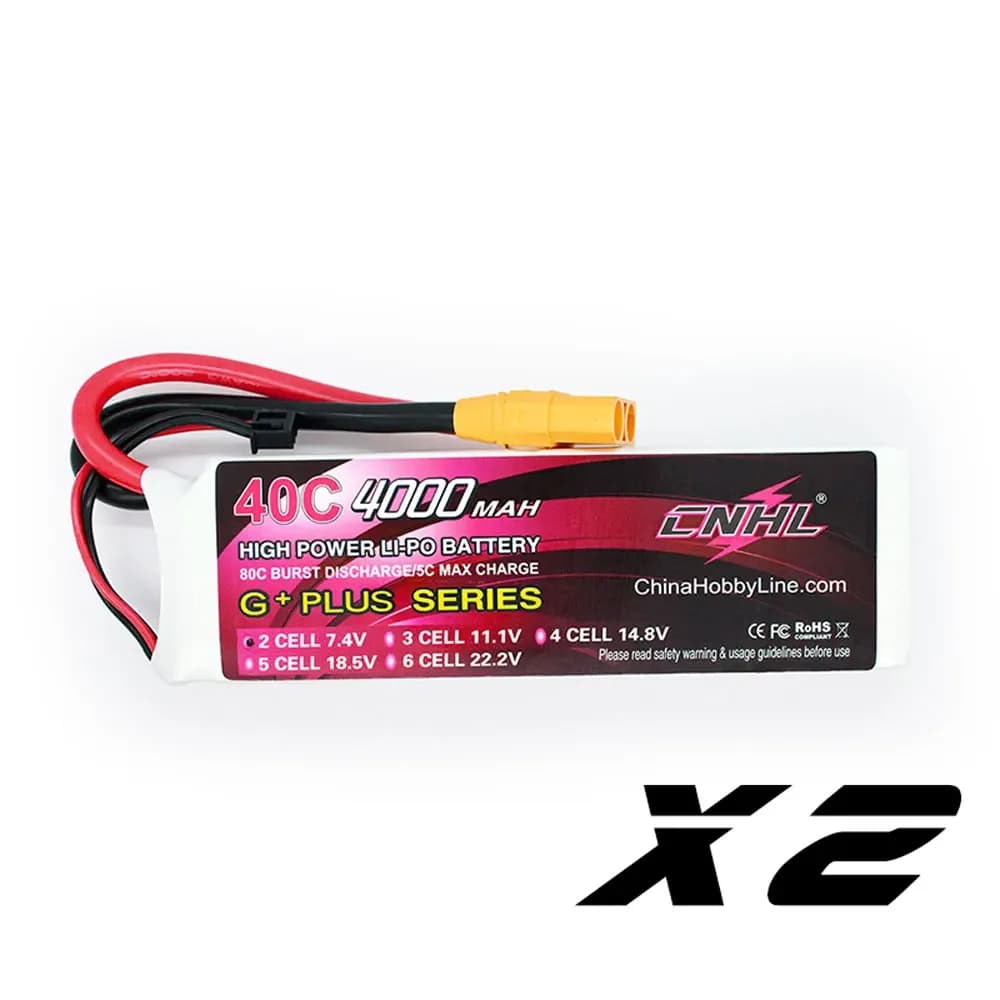 2PCS CNHL 7.4V 2S Lipo Batteria 4000mAh 40C Con Spina XT90 Per RC Auto Rock Crawler Monster Stadium Camion Aereo Elicottero