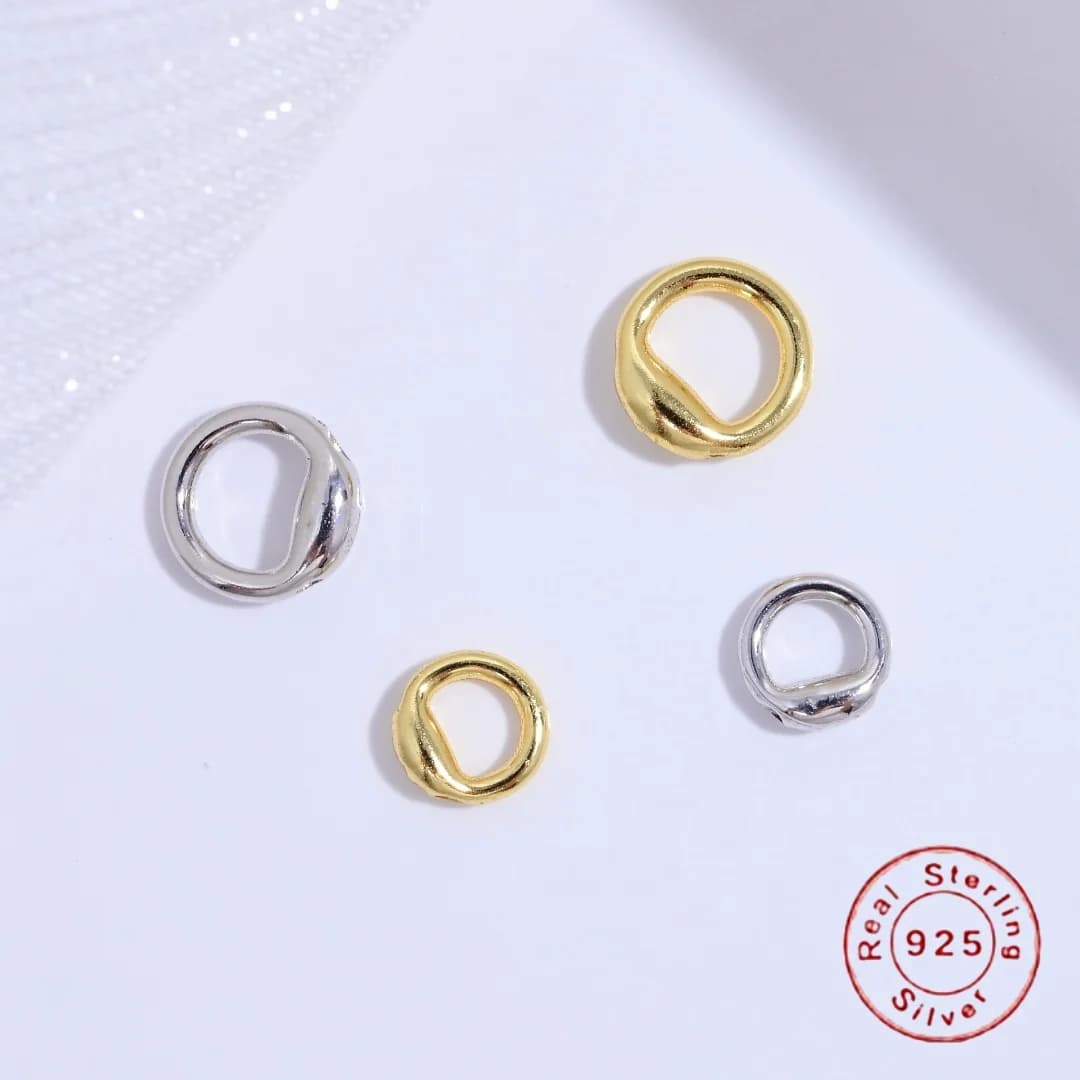 S925 Sterling Silver Closed Loop Bracelet End Closing Buckle DIY Handmade Bracelet And Necklace Circular Clasp Accessories SK115