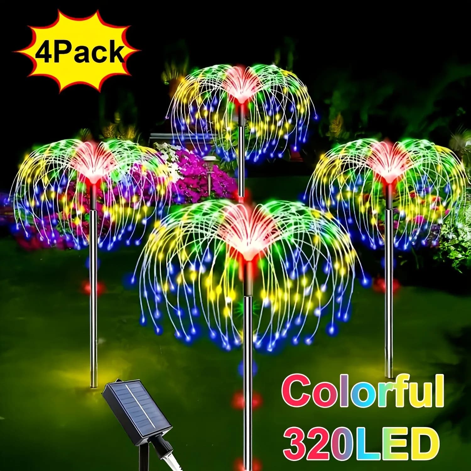 LED Solar Firework Lights Garden Decoration Fairy Lights Waterproof Outdoor Dandelion Lawn Lamp for Garden Landscape Lawn Decor