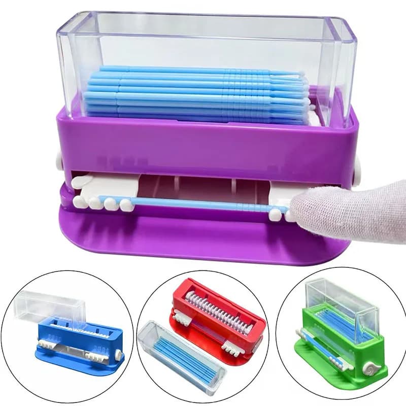 Dispenser holder for micro applicator dental brushes disposable brushes Container case Cotton stick storage box Tools for dentist organizer