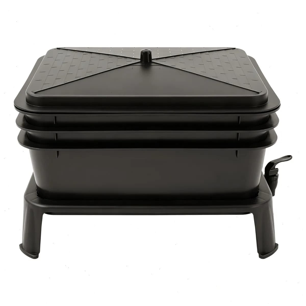 Composting Bin Outdoor, 3-Tier Worm Farm Vermicomposting Box, 30L Large Stackable Black, Food Waste Recycle, Liquid Fertilizer Tap, For Garden Balcony Patio, Safe PP Material, Easy Maintenance, Odorless Design