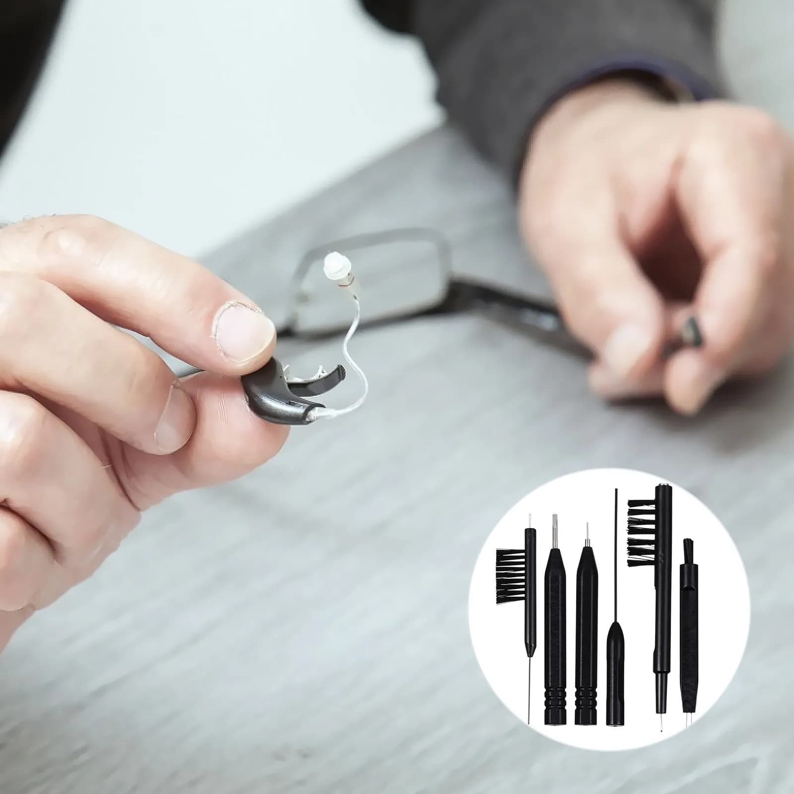 Hearing Aid Cleaning Brush Universal Cleaner Accessories Rods PVC Hearing Aid Care Kit Maintains Delicate Components