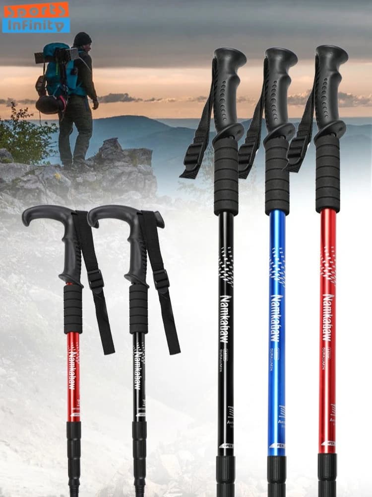 Trekking pole for outdoor hiking rod Climbing pole Trekking pole Aluminum alloy walking pole Self-defense stick