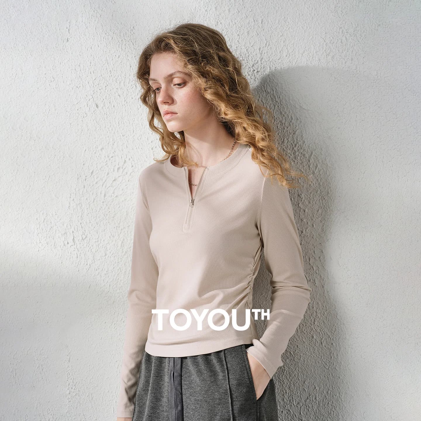 TOYOUTH Women's 5A Antibacterial Long Sleeve Base Layer Top 2026 Autumn New Lycra Stretch Slim Fit Waist Shaping