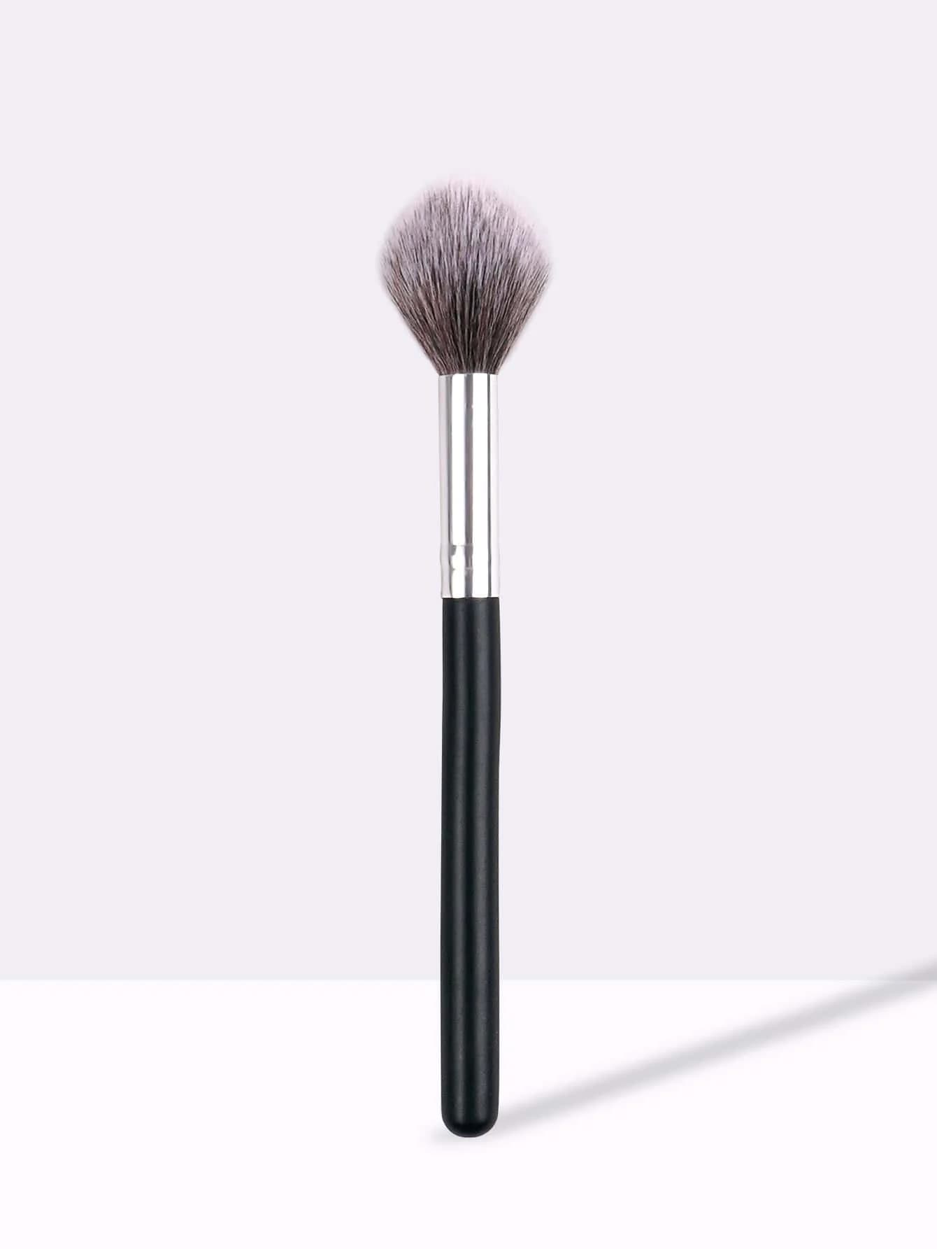 1 pennello per fard nero a forma di fiamma con setole morbide per il trucco illuminante