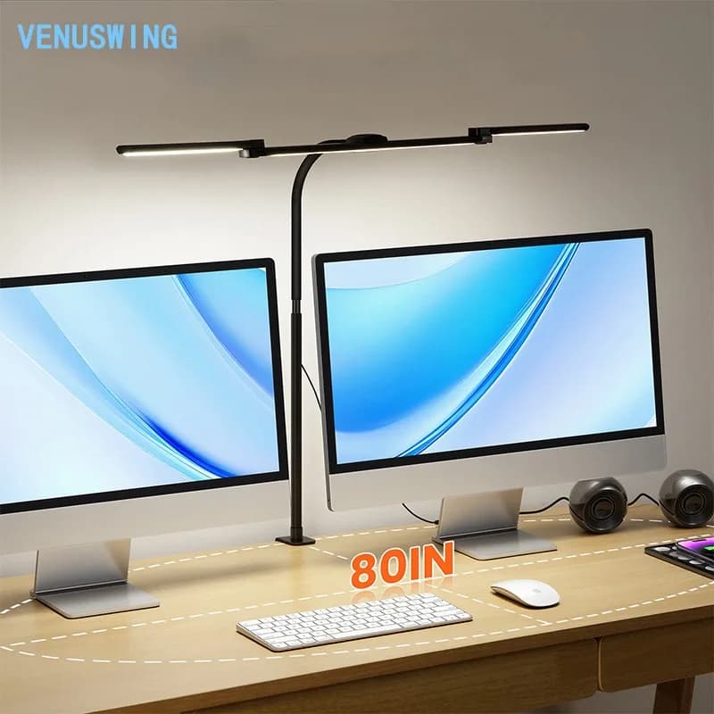 Three-Head Desk Lamp Clip-on LED Lamp Computer Screen Light Student Lamp 270 ° Adjustable Learning Light for Reading Studying