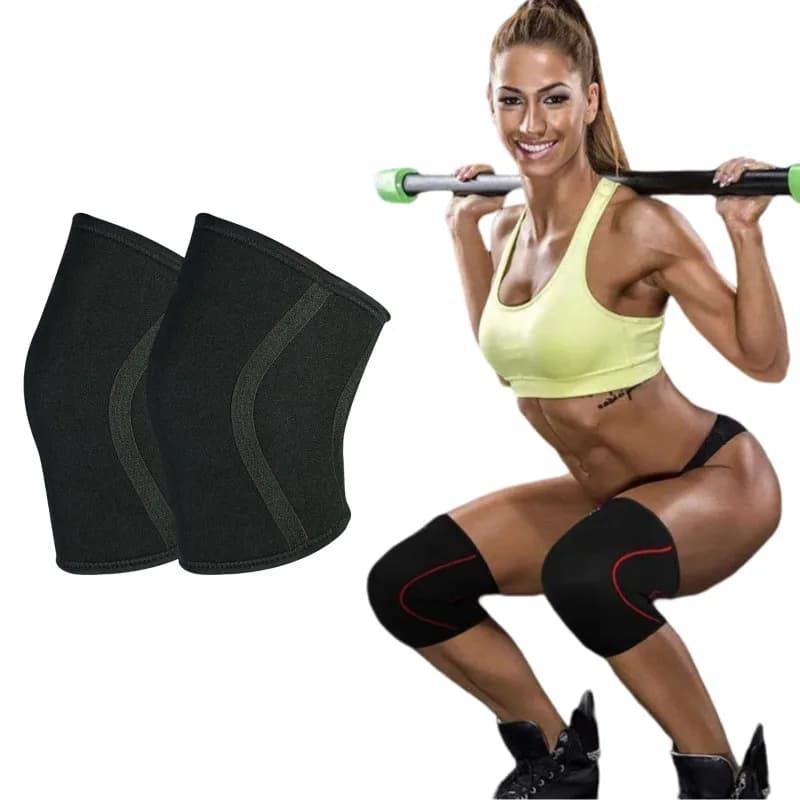 1 pair of knee braces women support gym sport neoprene compression knee brace for CrossFit Powerlifting 7 mm sleeves