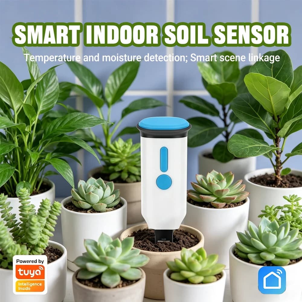 Tuya Smart Soil Moisture Sensor WiFi & Bluetooth Temperature Humidity Tester For Plant Flower Pot Garden Care Hygrometer Monitor