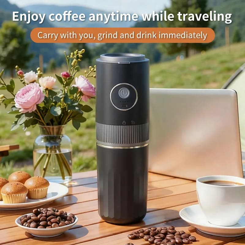 Macinacaffè elettrico portatile, estrazione di capsule, piccola macchina per caffè espresso da ufficio per auto da viaggio da campeggio all'aperto