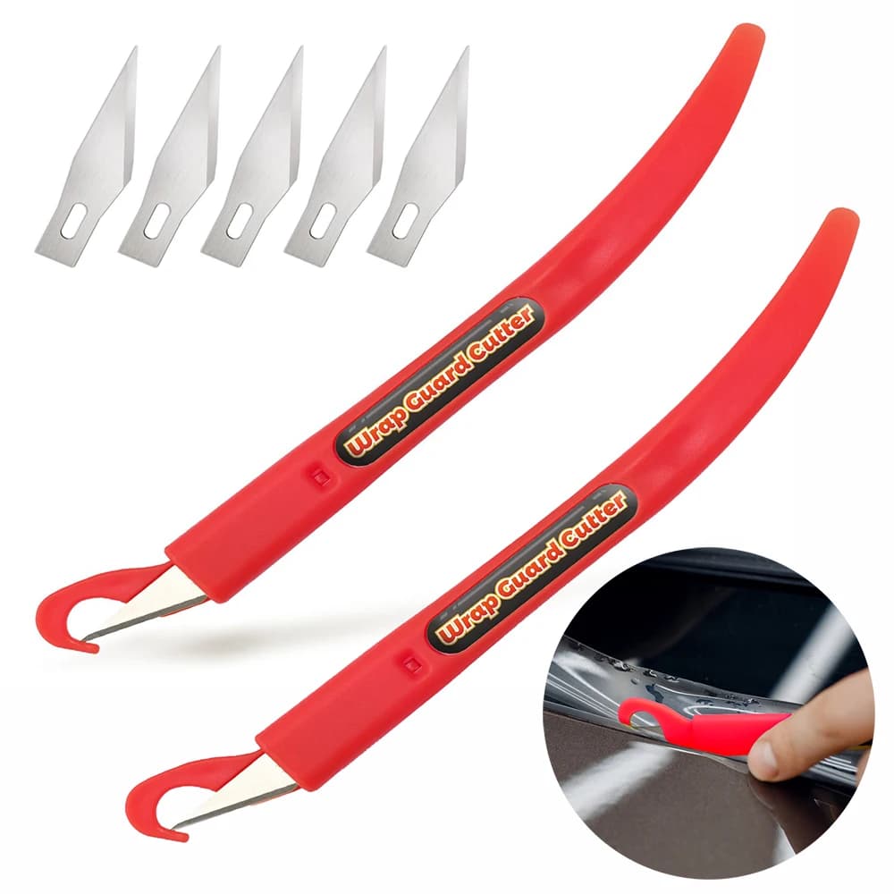 EHDIS 2pcs utensile da taglio per coltelli di precisione di sicurezza con 5 pezzi di lame in fibra di carbonio pellicola per tergipavimento per auto